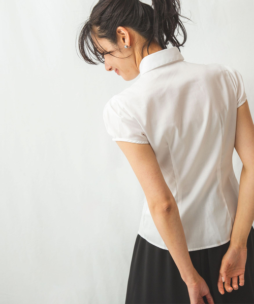 NARACAMICIE(ナラカミーチェ)の「オックスベーシック半袖シャツ(シャツ/ブラウス・レディース・ホワイト・SMALL/MEDIUM/LARGE/XX-LARGE/XXX-LARGE/X-LARGE)」の10枚目の写真