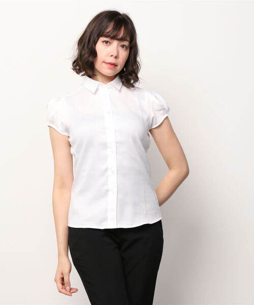 NARACAMICIE(ナラカミーチェ)の「オックスベーシック半袖シャツ(シャツ/ブラウス・レディース・ホワイト・SMALL/MEDIUM/LARGE/XX-LARGE/XXX-LARGE/X-LARGE)」の7枚目の写真