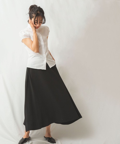 NARACAMICIE(ナラカミーチェ)の「オックスベーシック半袖シャツ(シャツ/ブラウス・レディース・ホワイト・SMALL/MEDIUM/LARGE/XX-LARGE/XXX-LARGE/X-LARGE)」の6枚目の写真