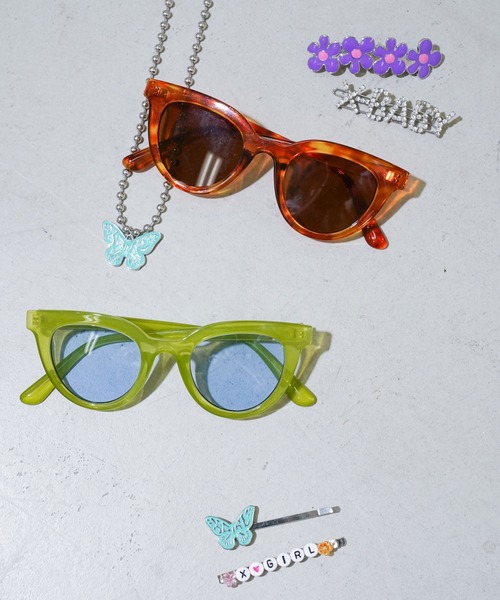 X-girl(エックスガール)の「CLEAR FRAME SUNGLASSES(サングラス・レディース・ブラウン/グリーン・ONE SIZE)」の15枚目の写真