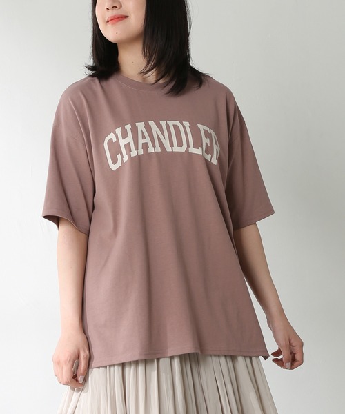 Honeys（ハニーズ）の「カレッジプリントＴシャツ（Tシャツ/カットソー・レディース・ベージュ/ブラウン/スミクロ/ブルー系その他/ピンク系その他/アイボリー・LL/S/M/L）」の6枚目の写真