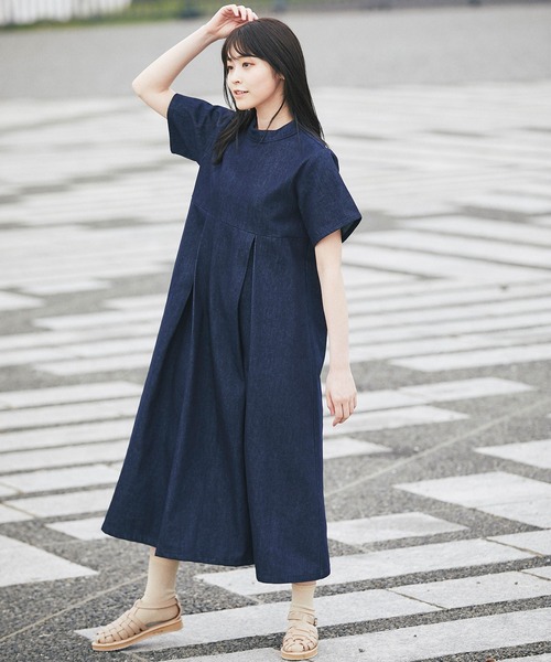 and R（アンドアール）の「デニムタックワンピース（ワンピース・レディース・インディゴブルー/ブラック・FREE）」の3枚目の写真