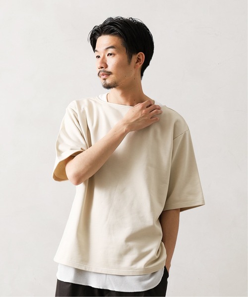 MANUAL ALPHABET（マニュアル アルファベット）の「MANUAL ALPHABET ボートネックワイドカットソー（Tシャツ/カットソー・メンズ・ホワイト/アイボリー/キャメル/クリアブルー・MEDIUM/LARGE）」の11枚目の写真