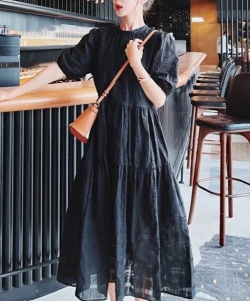 ABITOKYO（アビトーキョー）の「パフスリーブフレアロングワンピース