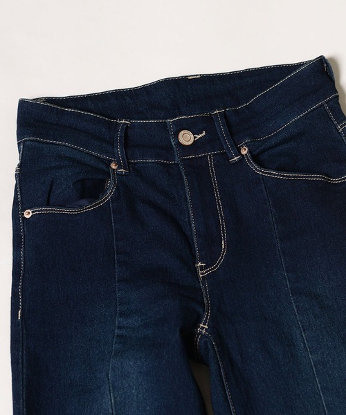 shopnikoniko(ショップニコニコ)の「フレアデニムパンツ スリット ハイウエスト(その他パンツ・レディース・ブラック/ネイビー・S/M)」の6枚目の写真