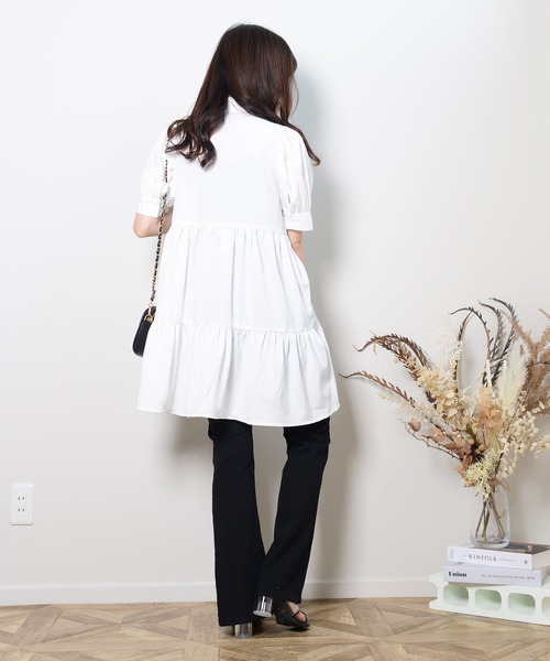 shopnikoniko(ショップニコニコ)の「フレアデニムパンツ スリット ハイウエスト(その他パンツ・レディース・ブラック/ネイビー・S/M)」の19枚目の写真