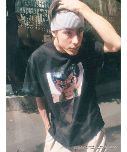 jouetie(ジュエティ)の「『幽☆遊☆白書』浦飯幽助 BIG Tシャツ【ユニセックス】(Tシャツ/カットソー・レディース・オフホワイト/ブラック/グリーン・MEDIUM)」の5枚目の写真