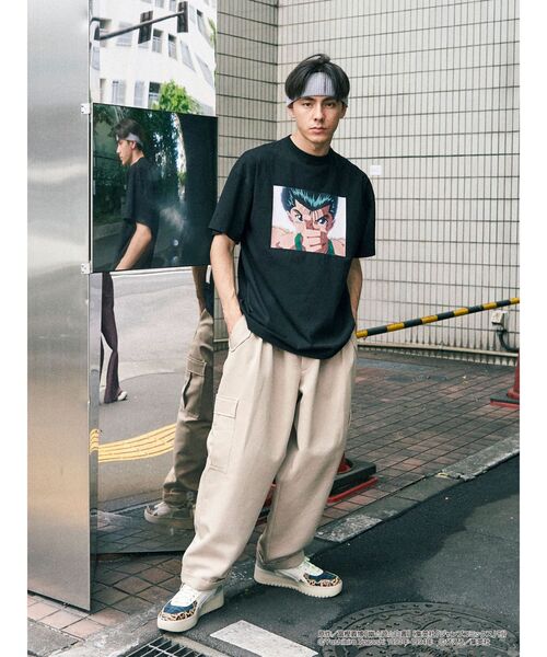 jouetie(ジュエティ)の「『幽☆遊☆白書』浦飯幽助 BIG Tシャツ【ユニセックス】(Tシャツ/カットソー・レディース・オフホワイト/ブラック/グリーン・MEDIUM)」の18枚目の写真