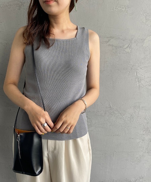 JF Ready Made（ジェイエフレディメイド）の「[Jf Ready Made/ジェイエフレディメイド] スクエアネック ニットタンク（ニット/セーター・レディース・ブラック/ベージュ/グレー/グリーン/ピンク・F）」の14枚目の写真