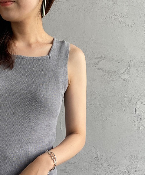 JF Ready Made（ジェイエフレディメイド）の「[Jf Ready Made/ジェイエフレディメイド] スクエアネック ニットタンク（ニット/セーター・レディース・ブラック/ベージュ/グレー/グリーン/ピンク・F）」の17枚目の写真