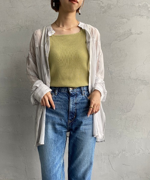 JF Ready Made（ジェイエフレディメイド）の「[Jf Ready Made/ジェイエフレディメイド] スクエアネック ニットタンク（ニット/セーター・レディース・ブラック/ベージュ/グレー/グリーン/ピンク・F）」の20枚目の写真