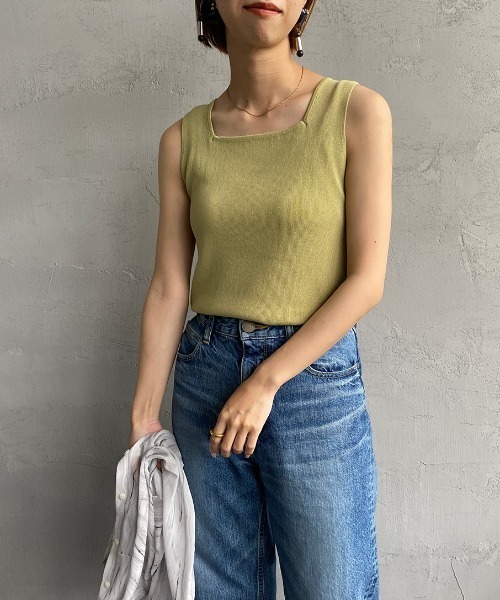 JF Ready Made（ジェイエフレディメイド）の「[Jf Ready Made/ジェイエフレディメイド] スクエアネック ニットタンク（ニット/セーター・レディース・ブラック/ベージュ/グレー/グリーン/ピンク・F）」の19枚目の写真