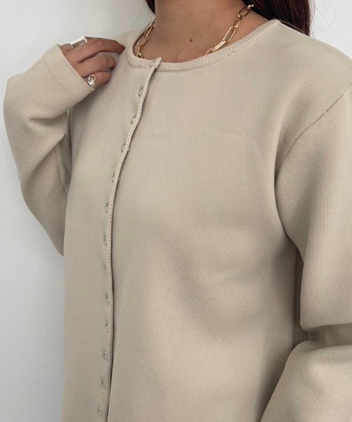 NEUNA（ヌナ）の「スナップボタンカーディガントップス（カーディガン/ボレロ・レディース・ブラック/オレンジ/アイボリー・FREE）」の14枚目の写真