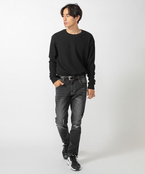 UNION STATION（ユニオンステーション）の「“Charging Thursday ” 【充電の木曜日】【9.4oz】 TCハイパーストレッチデニム（デニムパンツ・メンズ・ブラック/ブルー・LL/S/M/L）」の9枚目の写真