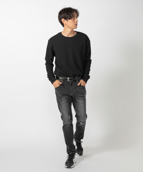 UNION STATION（ユニオンステーション）の「“Charging Thursday ” 【充電の木曜日】【9.4oz】 TCハイパーストレッチデニム（デニムパンツ・メンズ・ブラック/ブルー・LL/S/M/L）」の16枚目の写真