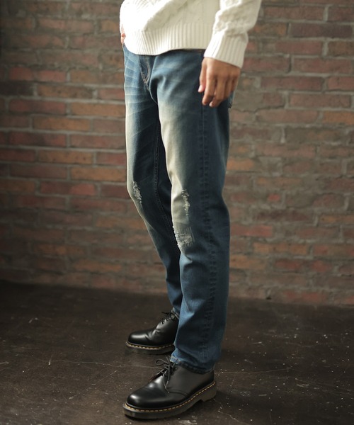 UNION STATION（ユニオンステーション）の「“Charging Thursday ” 【充電の木曜日】【9.4oz】 TCハイパーストレッチデニム（デニムパンツ・メンズ・ブラック/ブルー・LL/S/M/L）」の4枚目の写真