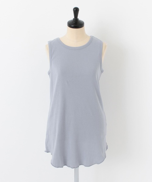 ITEMS URBANRESEARCH(アイテムズ アーバンリサーチ)の「裾ラウンドタンクトップ(タンクトップ・レディース・グレー系その他/オフホワイト/チャコールグレー・FREE)」の5枚目の写真