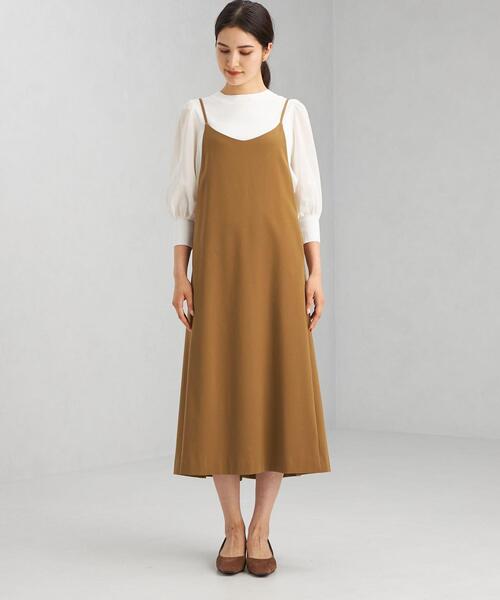 green label relaxing（グリーンレーベルリラクシング）の「フレックス ムーブ ワンピース -ウォッシャブル- -ストレッチ-（ワンピース・レディース・ネイビー/ブラウン・FREE）」の3枚目の写真