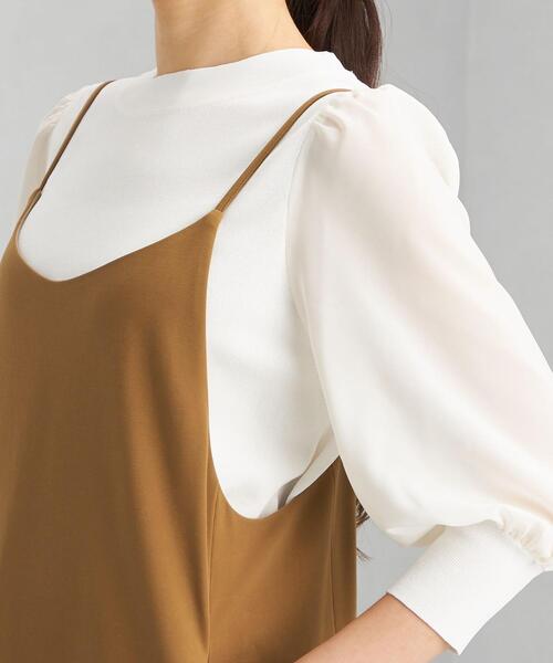 green label relaxing（グリーンレーベルリラクシング）の「フレックス ムーブ ワンピース -ウォッシャブル- -ストレッチ-（ワンピース・レディース・ネイビー/ブラウン・FREE）」の7枚目の写真