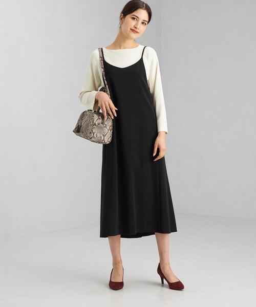 green label relaxing（グリーンレーベルリラクシング）の「フレックス ムーブ ワンピース -ウォッシャブル- -ストレッチ-（ワンピース・レディース・ネイビー/ブラウン・FREE）」の12枚目の写真