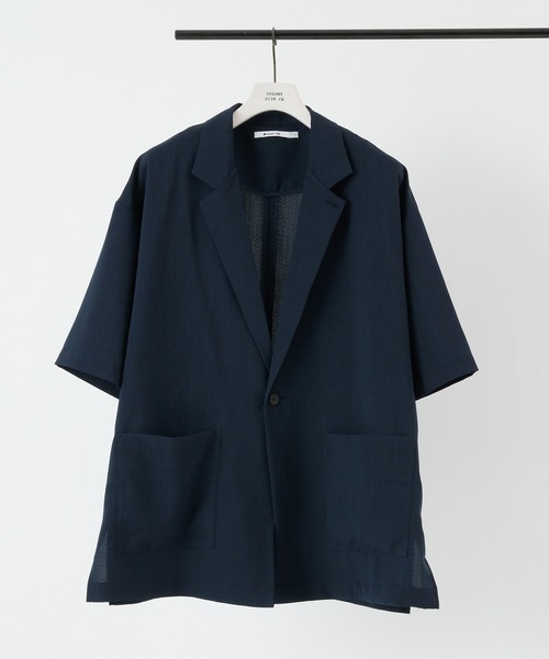 COLONY 2139（コロニートゥーワンスリーナイン）の「KINAGASHIシャツジャケット(セットアップ可)/ビッグシルエットオープンカラーシャツ（シャツ/ブラウス・メンズ・ネイビー/モカ/スミクロ・MEDIUM/LARGE）」の4枚目の写真