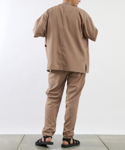 COLONY 2139（コロニートゥーワンスリーナイン）の「KINAGASHIシャツジャケット(セットアップ可)/ビッグシルエットオープンカラーシャツ（シャツ/ブラウス・メンズ・ネイビー/モカ/スミクロ・MEDIUM/LARGE）」の14枚目の写真