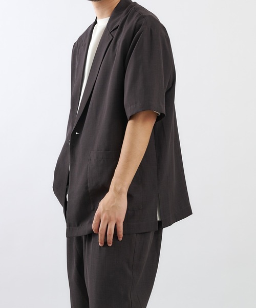 COLONY 2139（コロニートゥーワンスリーナイン）の「KINAGASHIシャツジャケット(セットアップ可)/ビッグシルエットオープンカラーシャツ（シャツ/ブラウス・メンズ・ネイビー/モカ/スミクロ・MEDIUM/LARGE）」の5枚目の写真