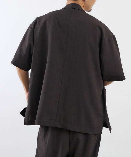 COLONY 2139（コロニートゥーワンスリーナイン）の「KINAGASHIシャツジャケット(セットアップ可)/ビッグシルエットオープンカラーシャツ（シャツ/ブラウス・メンズ・ネイビー/モカ/スミクロ・MEDIUM/LARGE）」の9枚目の写真