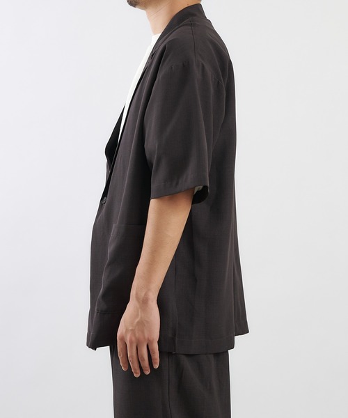 COLONY 2139（コロニートゥーワンスリーナイン）の「KINAGASHIシャツジャケット(セットアップ可)/ビッグシルエットオープンカラーシャツ（シャツ/ブラウス・メンズ・ネイビー/モカ/スミクロ・MEDIUM/LARGE）」の15枚目の写真
