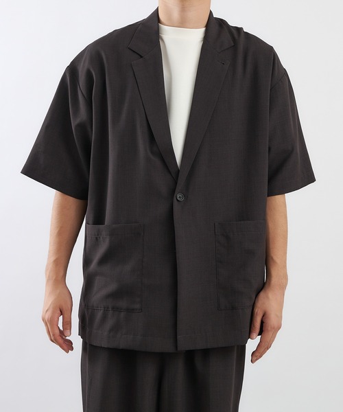 COLONY 2139（コロニートゥーワンスリーナイン）の「KINAGASHIシャツジャケット(セットアップ可)/ビッグシルエットオープンカラーシャツ（シャツ/ブラウス・メンズ・ネイビー/モカ/スミクロ・MEDIUM/LARGE）」の11枚目の写真