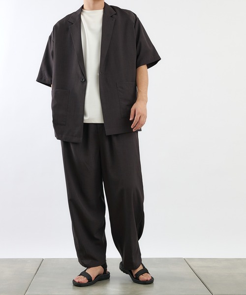 COLONY 2139（コロニートゥーワンスリーナイン）の「KINAGASHIシャツジャケット(セットアップ可)/ビッグシルエットオープンカラーシャツ（シャツ/ブラウス・メンズ・ネイビー/モカ/スミクロ・MEDIUM/LARGE）」の13枚目の写真