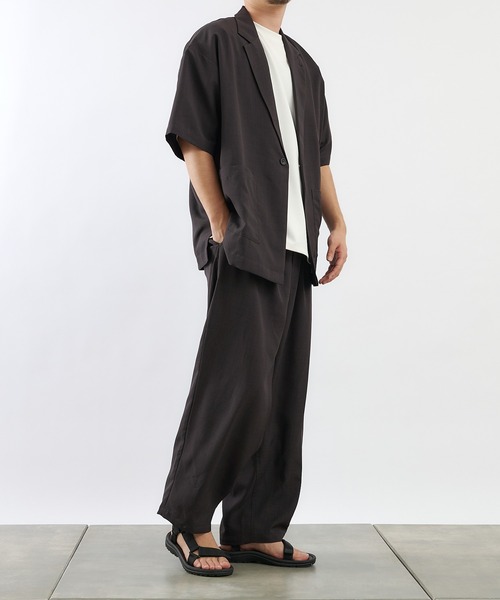 COLONY 2139（コロニートゥーワンスリーナイン）の「KINAGASHIシャツジャケット(セットアップ可)/ビッグシルエットオープンカラーシャツ（シャツ/ブラウス・メンズ・ネイビー/モカ/スミクロ・MEDIUM/LARGE）」の22枚目の写真