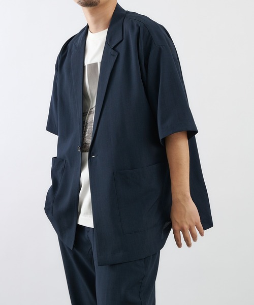 COLONY 2139（コロニートゥーワンスリーナイン）の「KINAGASHIシャツジャケット(セットアップ可)/ビッグシルエットオープンカラーシャツ（シャツ/ブラウス・メンズ・ネイビー/モカ/スミクロ・MEDIUM/LARGE）」の19枚目の写真