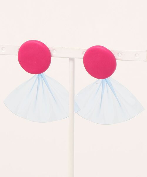 tone(トーン)の「【atelier*mio】クレイ × PVC pierce(ピアス(両耳用)・レディース・ホワイト/パープル/ネイビー/ピンク/イエロー/ミント/ホワイト系その他/ピンク系その他・FREE)」の1枚目の写真
