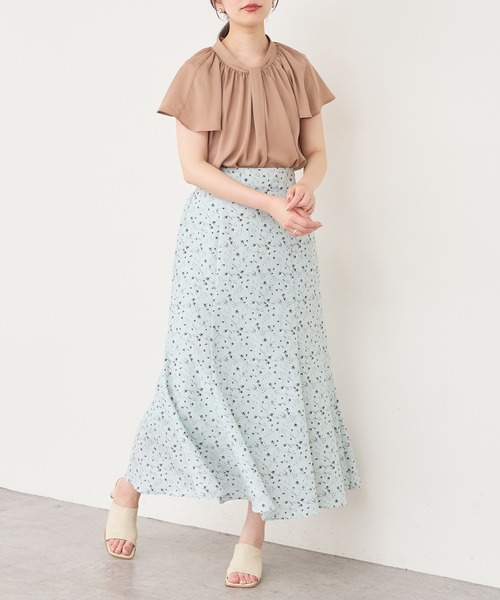 natural couture(ナチュラルクチュール)の「osonoオリジナルフラワースカート(スカート・レディース・アイボリー/ミント・FREE)」の3枚目の写真