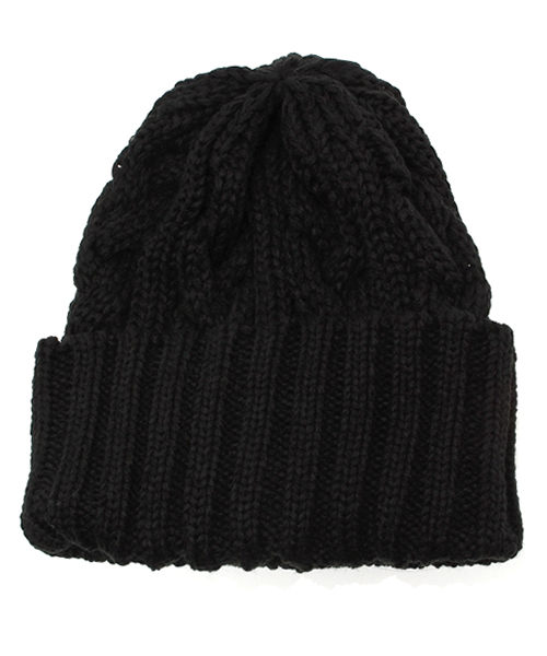 DISCOAT（ディスコート）の「【Discoat】ケーブルアミニット帽（ニットキャップ/ビーニー・レディース・ワインレッド/ネイビー/グレー/ブラック/オフホワイト・ﾌﾘ-）」の3枚目の写真