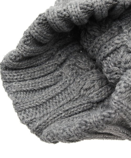 DISCOAT（ディスコート）の「【Discoat】ケーブルアミニット帽（ニットキャップ/ビーニー・レディース・ワインレッド/ネイビー/グレー/ブラック/オフホワイト・ﾌﾘ-）」の8枚目の写真