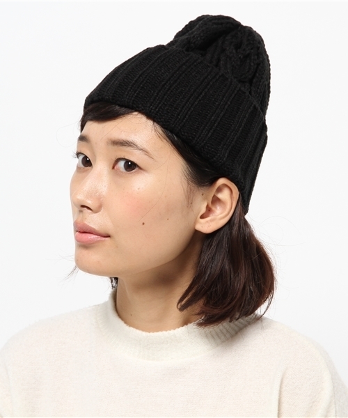 DISCOAT（ディスコート）の「【Discoat】ケーブルアミニット帽（ニットキャップ/ビーニー・レディース・ワインレッド/ネイビー/グレー/ブラック/オフホワイト・ﾌﾘ-）」の10枚目の写真