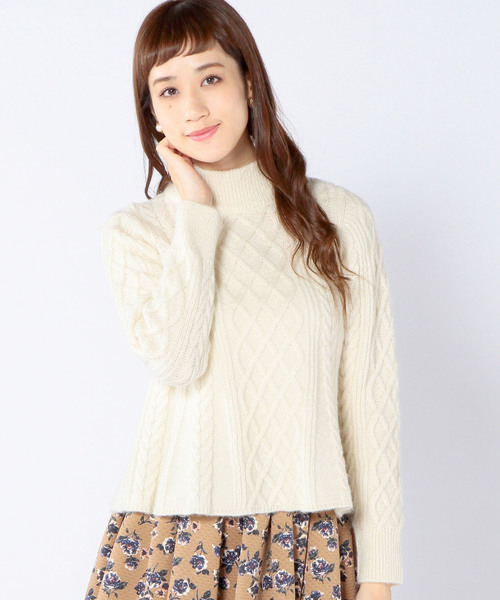 Another Edition（アナザーエディション）の「ケーブルハイネックプルオーバー/ AE CABLE HI/N PO（ニット/セーター・レディース・オフホワイト/グレー/ワインレッド・フリー）」の15枚目の写真