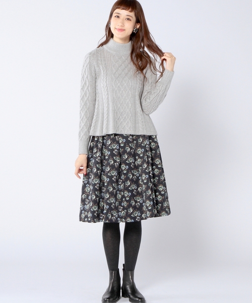 Another Edition（アナザーエディション）の「ケーブルハイネックプルオーバー/ AE CABLE HI/N PO（ニット/セーター・レディース・オフホワイト/グレー/ワインレッド・フリー）」の7枚目の写真