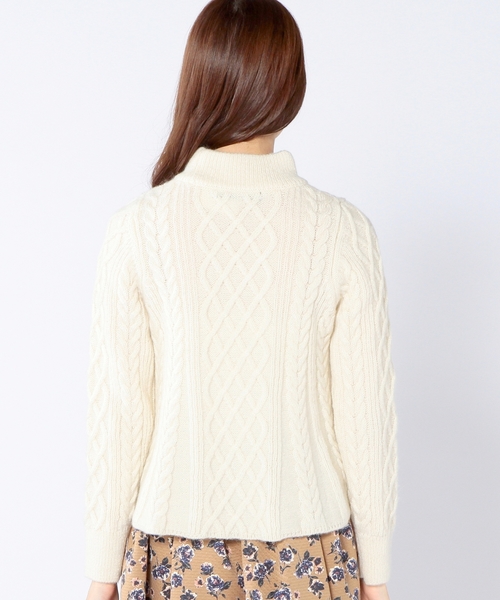 Another Edition（アナザーエディション）の「ケーブルハイネックプルオーバー/ AE CABLE HI/N PO（ニット/セーター・レディース・オフホワイト/グレー/ワインレッド・フリー）」の13枚目の写真