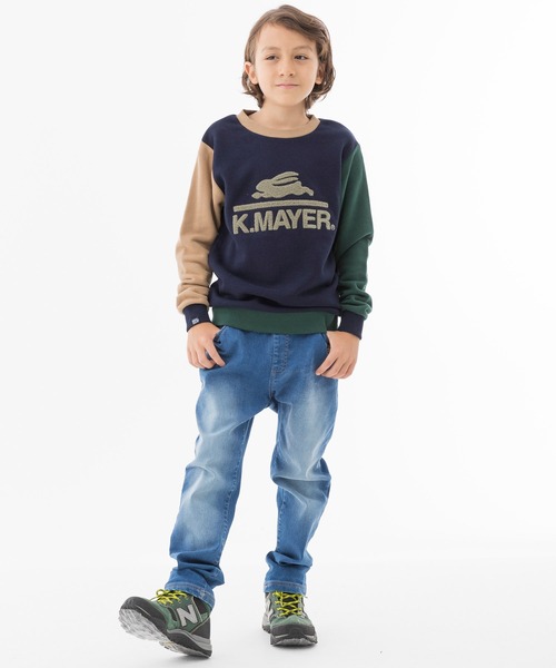 KRIFF MAYER Kid's Collection（クリフメイヤーキッズコレクション）の「裏毛スウェット(サガラロゴ)（スウェット・キッズ・ベージュ/チャコール/カラフル/グレー/グリーン・170/160/150/120/130/140）」の7枚目の写真