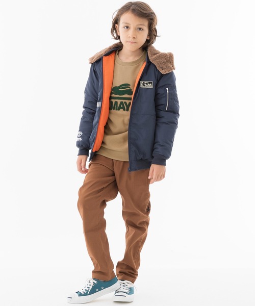 KRIFF MAYER Kid's Collection（クリフメイヤーキッズコレクション）の「裏毛スウェット(サガラロゴ)（スウェット・キッズ・ベージュ/チャコール/カラフル/グレー/グリーン・170/160/150/120/130/140）」の9枚目の写真