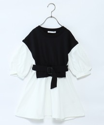 【キッズ】ベストレイヤードドッキングワンピース（100~160cm）