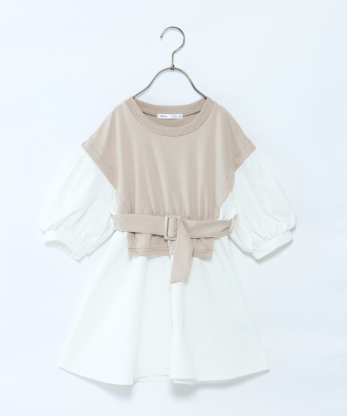 ikka（イッカ）の「【キッズ】ベストレイヤードドッキングワンピース（100~160cm）（ワンピース・キッズ・ブラック/ベージュ・110/120/150/160/100/130/140）」の6枚目の写真