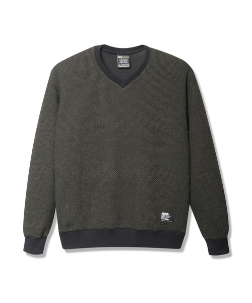 Back Channel（バックチャンネル）の「V NECK WOOL SWEAT（ニット/セーター・メンズ・オリーブドラブ/ミックスグレー/ネイビー・X-LARGE/SMALL/XX-LARGE/LARGE/MEDIUM）」の3枚目の写真