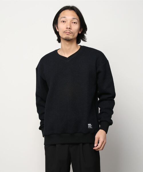 Back Channel（バックチャンネル）の「V NECK WOOL SWEAT（ニット/セーター・メンズ・オリーブドラブ/ミックスグレー/ネイビー・X-LARGE/SMALL/XX-LARGE/LARGE/MEDIUM）」の15枚目の写真