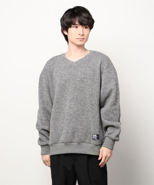 Back Channel（バックチャンネル）の「V NECK WOOL SWEAT（ニット/セーター・メンズ・オリーブドラブ/ミックスグレー/ネイビー・X-LARGE/SMALL/XX-LARGE/LARGE/MEDIUM）」の10枚目の写真