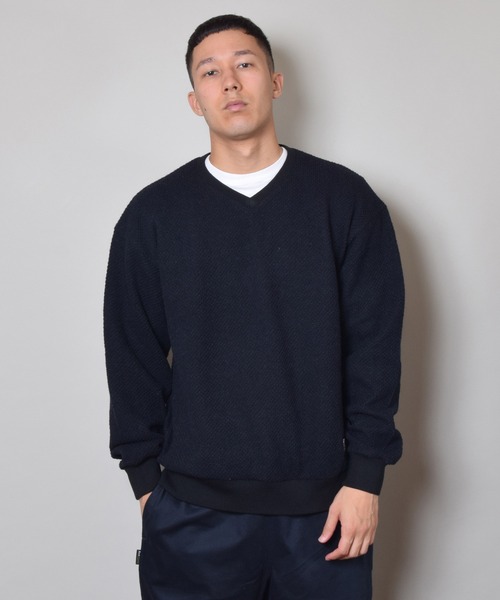 Back Channel（バックチャンネル）の「V NECK WOOL SWEAT（ニット/セーター・メンズ・オリーブドラブ/ミックスグレー/ネイビー・X-LARGE/SMALL/XX-LARGE/LARGE/MEDIUM）」の9枚目の写真