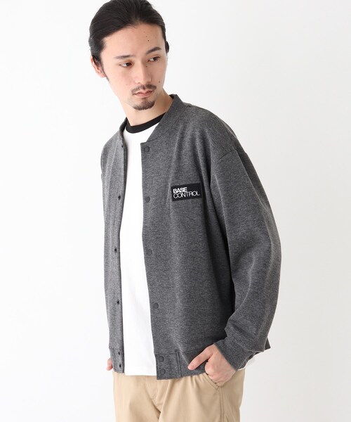 BASECONTROL（ベースコントロール）の「◆ダブルフェイス ワンマイル スタジャン風カットソーブルゾン（ブルゾン・メンズ・ブラック/アイボリー/グレー・02/04/03）」の3枚目の写真